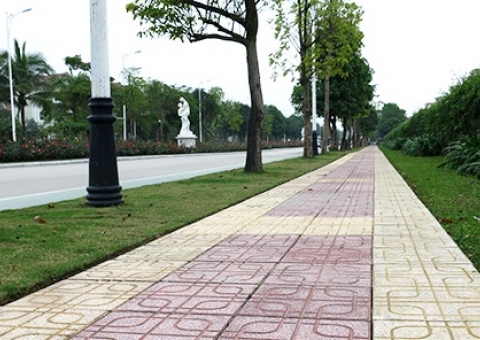 Gạch Terrazzo ngoài trời Secoin tại Vinhomes Riverside Long Biên